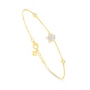 Sterling Silver 925 Bracelet Golden Plated Embedded With White Zircon
