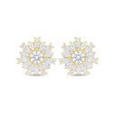 Sterling Silver 925 Earring Golden Plated Embedded With White Zircon