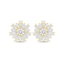 Sterling Silver 925 Earring Golden Plated Embedded With White Zircon