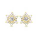 Sterling Silver 925 Earring Golden Plated Embedded With White Zircon