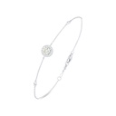 Sterling Silver 925 Bracelet Rhodium Plated Embedded With Yellow Diamond And White Zircon