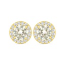 Sterling Silver 925 Earring Golden Plated Embedded With Yellow Diamond And White Zircon