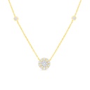 Sterling Silver 925 Necklace Golden Plated Embedded With White Zircon