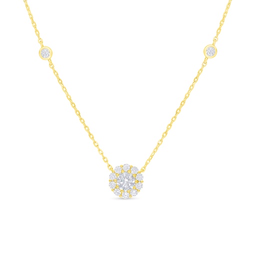 [NCL02WCZ00000C003] Sterling Silver 925 Necklace Golden Plated Embedded With White Zircon