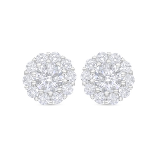 [EAR01WCZ00000C919] Sterling Silver 925 Earring Rhodium Plated Embedded With White Zircon