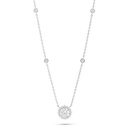 Sterling Silver 925 Necklace Rhodium Plated Embedded With White Zircon