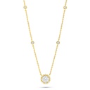 Sterling Silver 925 Necklace Golden Plated Embedded With White Zircon