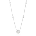 Sterling Silver 925 Necklace Rhodium Plated Embedded With Yellow Diamond And White Zircon