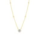 Sterling Silver 925 Necklace Golden Plated Embedded With White Zircon