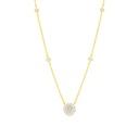 Sterling Silver 925 Necklace Golden Plated Embedded With Yellow Diamond And White Zircon