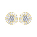 Sterling Silver 925 Earring Golden Plated Embedded With White Zircon