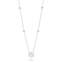 Sterling Silver 925 Necklace Rhodium Plated Embedded With White Zircon