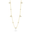 Sterling Silver 925 Necklace Golden Plated Embedded With White Zircon