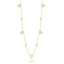 Sterling Silver 925 Necklace Golden Plated Embedded With White Zircon