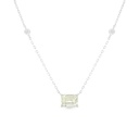 Sterling Silver 925 Necklace Rhodium Plated Embedded With Yellow Diamond And White Zircon