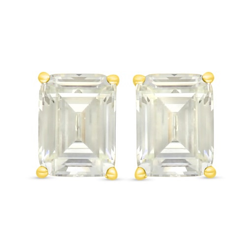 [EAR02CIT00000C928] Sterling Silver 925 Earring Golden Plated Embedded With Yellow Diamond 