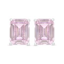 Sterling Silver 925 Earring Rhodium Plated Embedded With Pink Zircon 