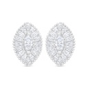 Sterling Silver 925 Earring Rhodium Plated Embedded With White Zircon