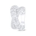 Sterling Silver 925 Ring Rhodium Plated Embedded With White Zircon