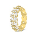 Sterling Silver 925 Ring Golden Plated Embedded With White Zircon