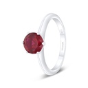 Sterling Silver 925 Ring Rhodium Plated Embedded With Ruby Corundum 