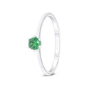 Sterling Silver 925 Ring Rhodium Plated Embedded With Emerald Zircon 