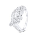 Sterling Silver 925 Ring Rhodium Plated Embedded With White Zircon