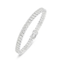 Sterling Silver 925 Bracelet Rhodium Plated Embedded With White Zircon