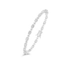 Sterling Silver 925 Bracelet Rhodium Plated Embedded With White Zircon