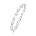 Sterling Silver 925 Bracelet Rhodium Plated Embedded With White Zircon