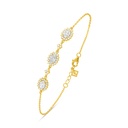 Sterling Silver 925 Bracelet Golden Plated Embedded With Diamond Color And White Zircon