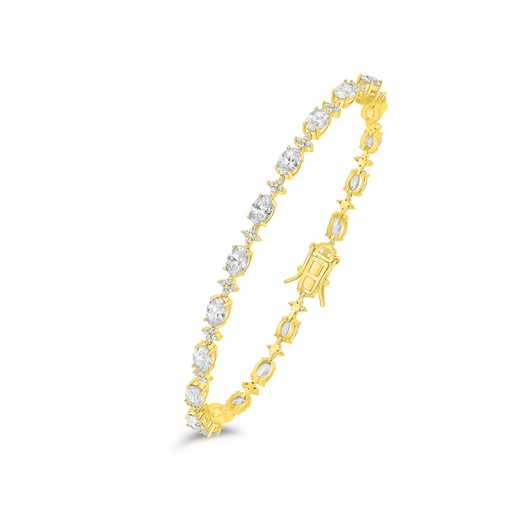[BRC02CIT00WCZB539] Sterling Silver 925 Bracelet Golden Plated Embedded With Diamond Color And White Zircon