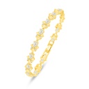 Sterling Silver 925 Bracelet Golden Plated Embedded With Diamond Color And White Zircon