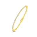 Sterling Silver 925 Bracelet Golden Plated Embedded With White Zircon