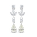 Sterling Silver 925 Earring Rhodium Plated Embedded With Diamond Color And White Zircon