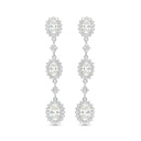 Sterling Silver 925 Earring Rhodium Plated Embedded With Diamond Color And White Zircon