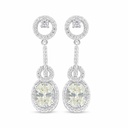 Sterling Silver 925 Earring Rhodium Plated Embedded With Diamond Color And White Zircon