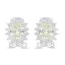 Sterling Silver 925 Earring Rhodium Plated Embedded With Diamond Color And White Zircon