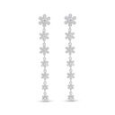 Sterling Silver 925 Earring Rhodium Plated Embedded With White Zircon