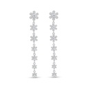 Sterling Silver 925 Earring Rhodium Plated Embedded With White Zircon