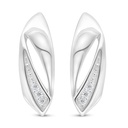 Sterling Silver 925 Earring Rhodium Plated Embedded With White Zircon