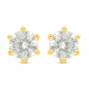 Sterling Silver 925 Earring Golden Plated Embedded With Diamond Color 