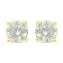 Sterling Silver 925 Earring Golden Plated Embedded With Diamond Color 
