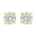 Sterling Silver 925 Earring Golden Plated Embedded With Diamond Color 