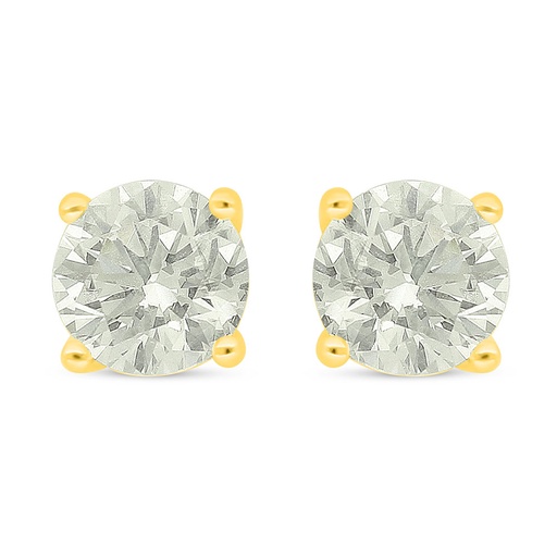 [EAR02CIT00000D020] Sterling Silver 925 Earring Golden Plated Embedded With Diamond Color 