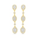 Sterling Silver 925 Earring Golden Plated Embedded With Diamond Color And White Zircon