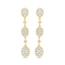 Sterling Silver 925 Earring Golden Plated Embedded With Diamond Color And White Zircon