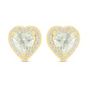 Sterling Silver 925 Earring Golden Plated Embedded With Diamond Color And White Zircon