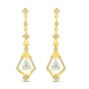 Sterling Silver 925 Earring Golden Plated Embedded With Diamond Color And White Zircon