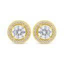 Sterling Silver 925 Earring Golden Plated Embedded With Diamond Color And White Zircon